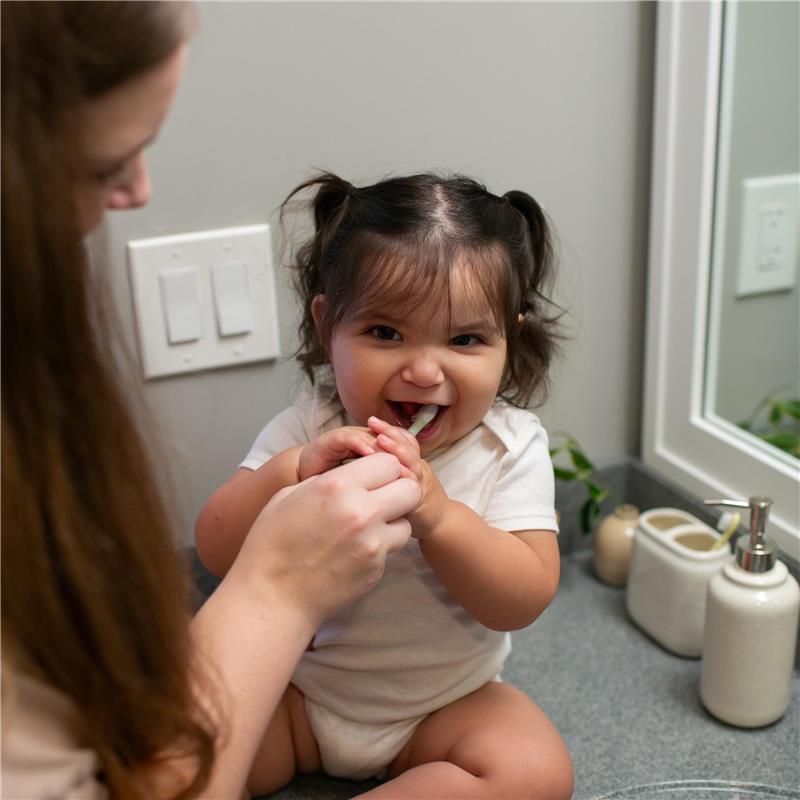 Dr. Brown's Infant-to-Toddler Toothbrush Elephant, Mint Image 9