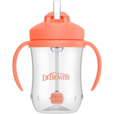Dr. Brown's Milestones Baby's First Straw Cup 9oz/270Ml, Coral Image 1