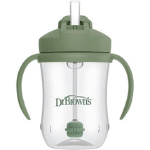 Dr. Brown's Milestones Baby's First Straw Cup 9oz/270Ml, Olive Green Image 1