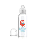 Dr. Brown's Milestones Narrow Sippy Bottle, 100% Silicone Soft Sippy Spout, 8oz/250mL, 6M+, Fox Image 1