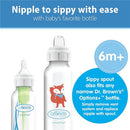 Dr. Brown's Milestones Narrow Sippy Bottle, 100% Silicone Soft Sippy Spout, 8oz/250mL, 6M+, Fox Image 3