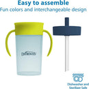 Dr. Brown's Milestones Straw to 360 Convertible Toddler Training Cup Set, 10 oz/300 mL, Blue Green Image 4