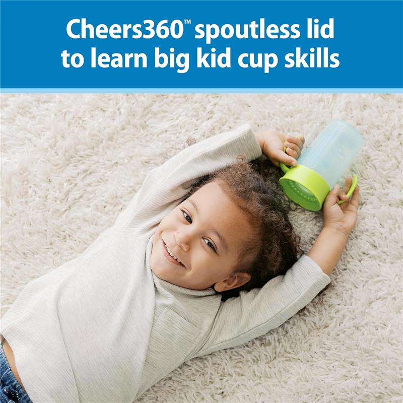 Dr. Brown's Milestones Straw to 360 Convertible Toddler Training Cup Set, 10 oz/300 mL, Blue Green Image 7