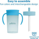 Dr. Brown's Milestones Straw to 360 Convertible Toddler Training Cup Set, 10 oz/300 mL, Ocean Blue Image 4