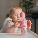 Dr. Brown's - 8Oz Narrow Sippy Straw Bottles W/ Silicone Handles, Pink Image 3