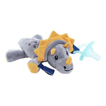 Dr. Brown's - Teddy The Triceratops Lovey With Aqua Happypaci Silicone One-Piece Pacifier Image 1