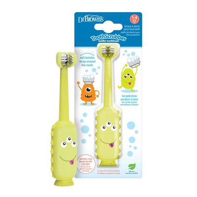 Dr. Brown's ToothScrubber Toddler Toothbrush, Green Monster Image 1