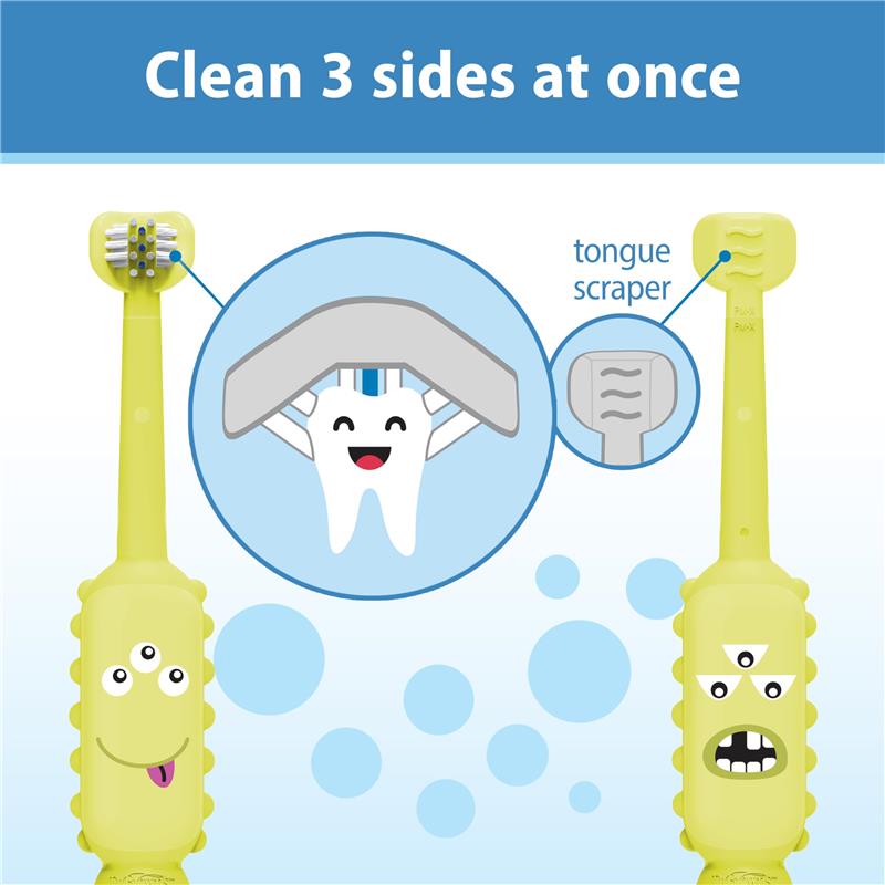 Dr. Brown's ToothScrubber Toddler Toothbrush, Green Monster Image 3