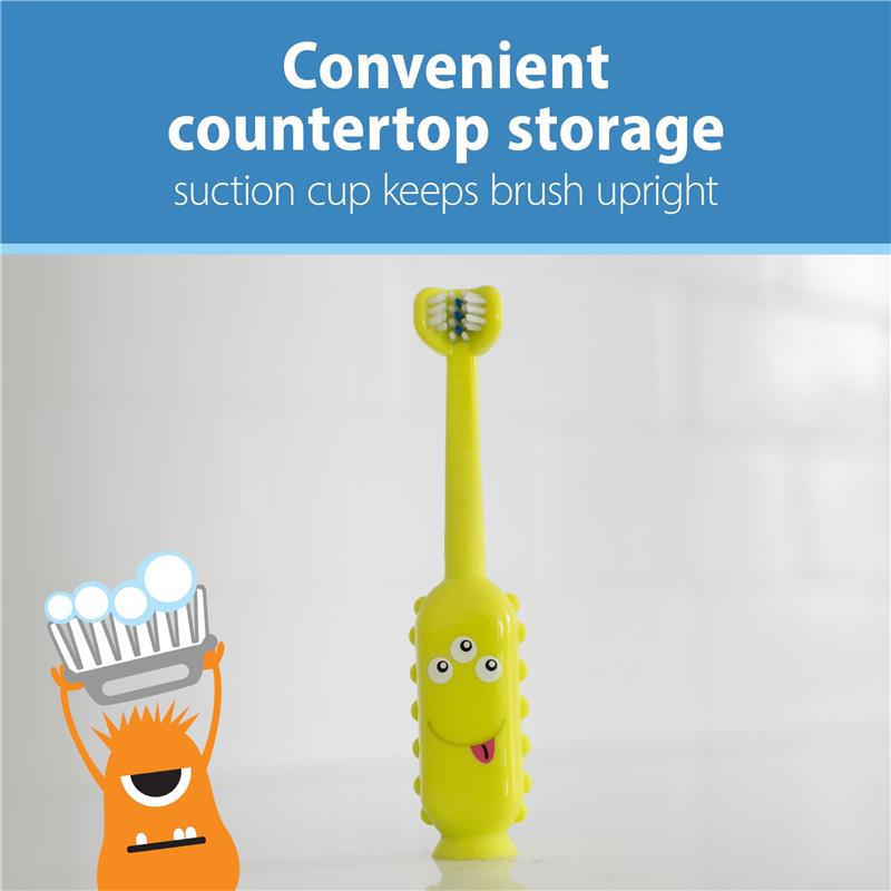 Dr. Brown's ToothScrubber Toddler Toothbrush, Green Monster Image 6