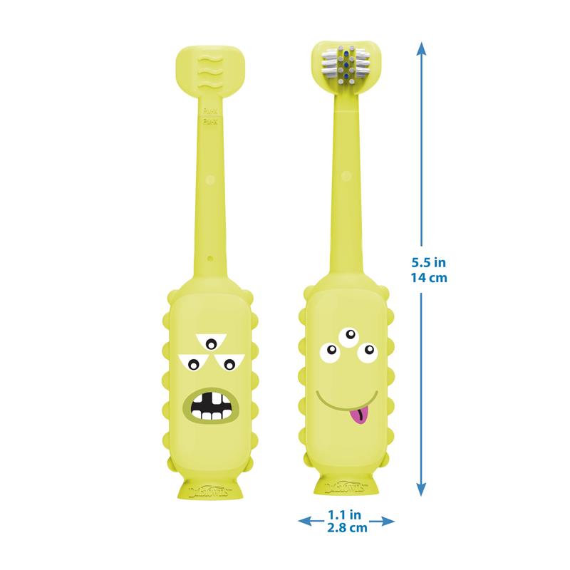 Dr. Brown's ToothScrubber Toddler Toothbrush, Green Monster Image 9