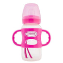 Dr. Brown's Wide-Neck Sippy Spout Baby Bottle with 100% Silicone Handle, Pink Image 1