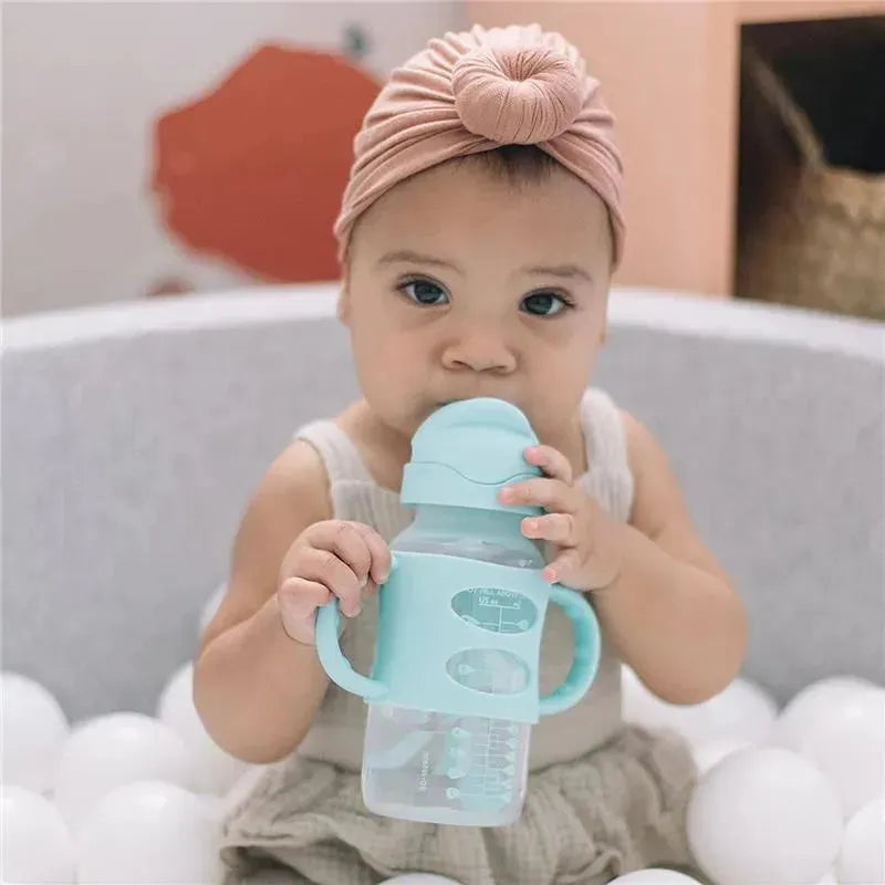 Dr. Brown's - Wide-Neck Sippy Straw Bottles W/ Silicone Handles, Green Image 5