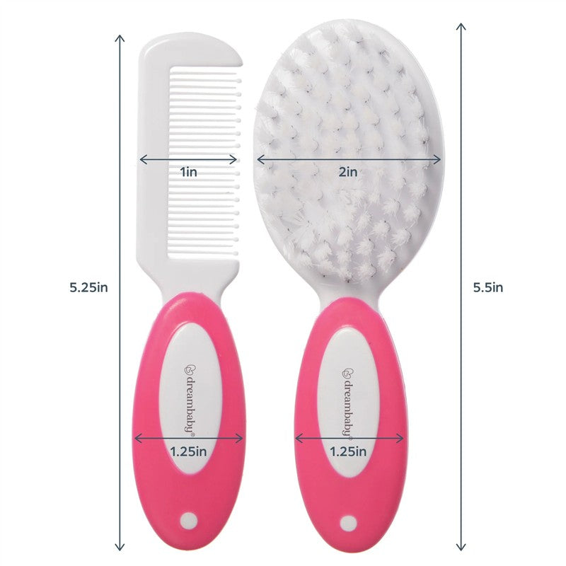 Dreambaby Deluxe Brush & Comb Set - Pink Image 3