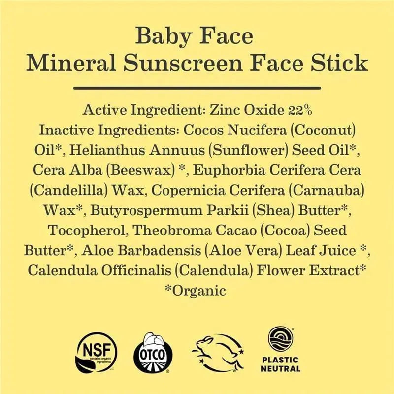 Earth Mama - Baby Face Mineral Sunscreen Stick SPF 40 Image 5