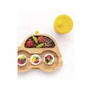 Eco Rascals Bamboo Suction Plate With Two Sections Car, Orange Image 3