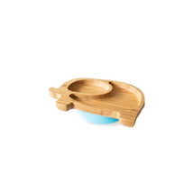 Eco Rascals Bamboo Suction Plate With Two Sections Elephant, Blue Image 1