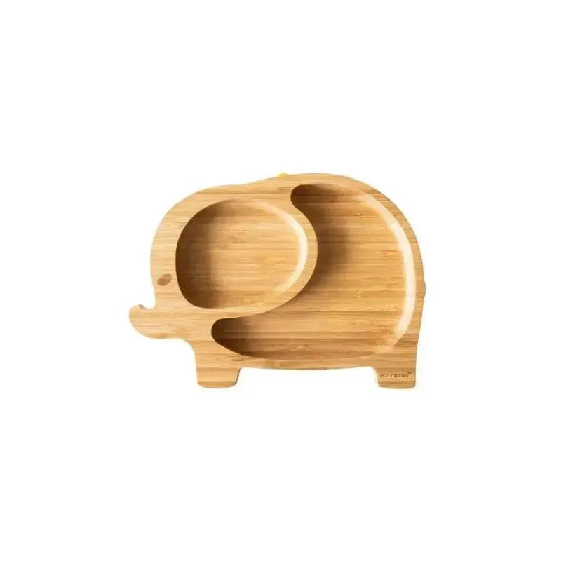 Eco Rascals Bamboo Suction Plate With Two Sections Elephant, Blue Image 2