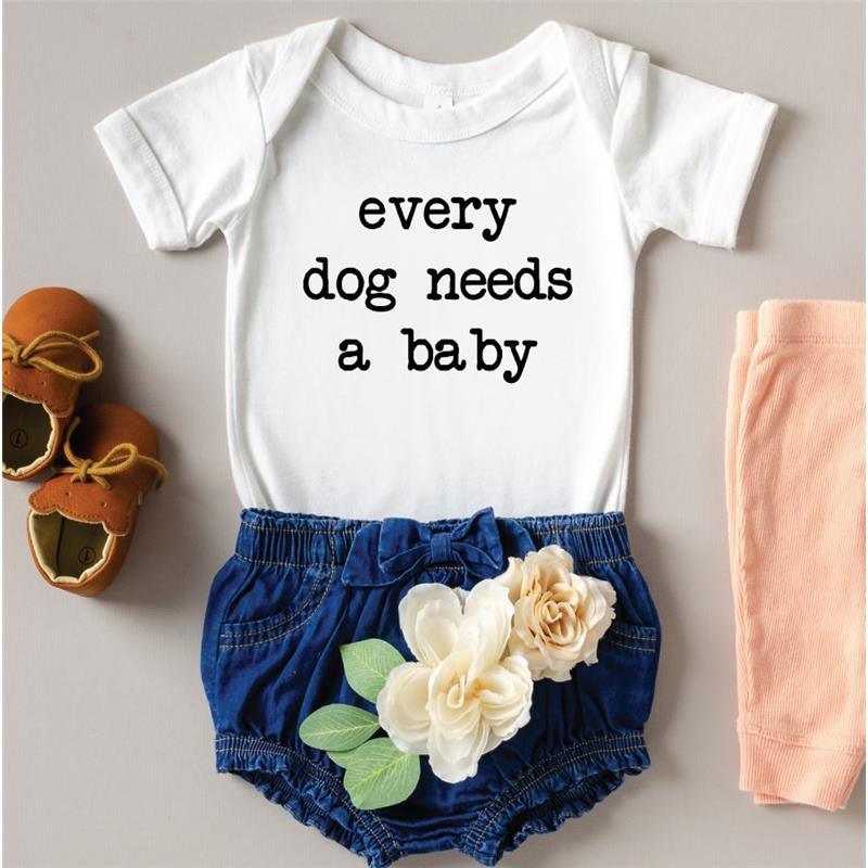 Eden & Eve - Baby Unisex Every Dog Needs A Baby Onesie, White Image 1