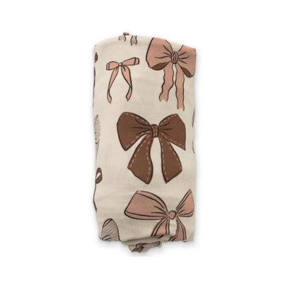 Ellie Sue - Baby Bows Stretch Swaddle Blanket Image 1