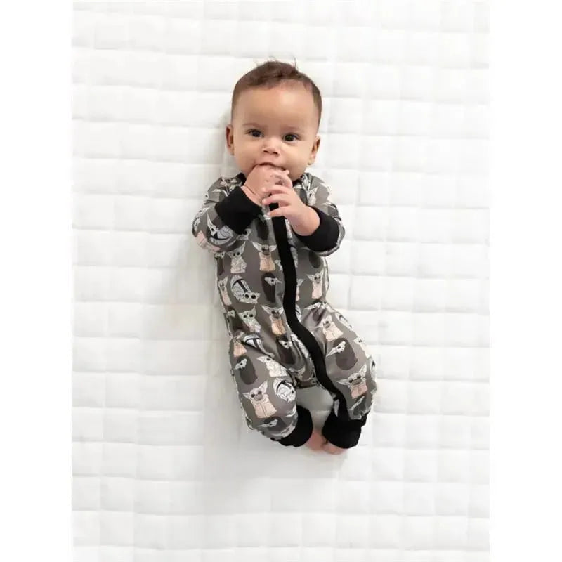 Ellie Sue - Baby Precious Cargo Bamboo Zipper Romper Image 2