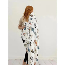 Ellie Sue - Blue Dog & Friends Bamboo Throw Blanket Image 2