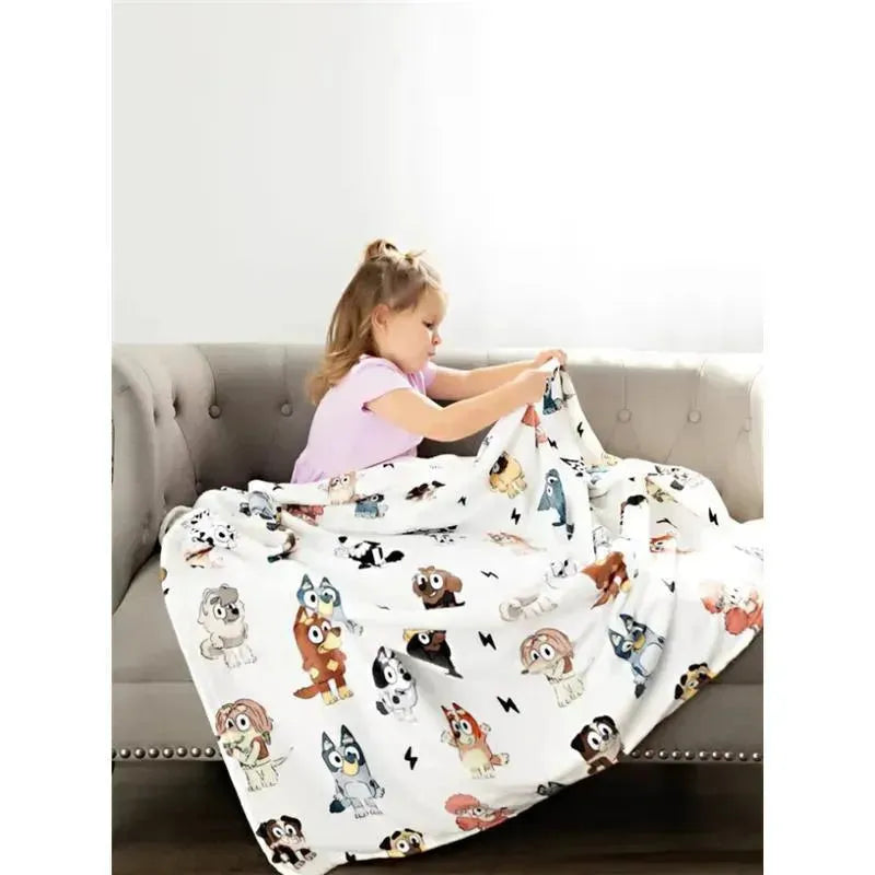 Ellie Sue - Blue Dog & Friends Bamboo Throw Blanket Image 3