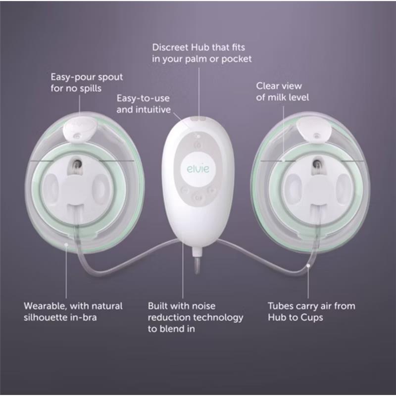 Elvie - Stride Hands Free Double Electric Breast Pump Image 5