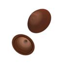 Baby bottle nipples in deep brown color, showing two different angles of the soft, silicone design.