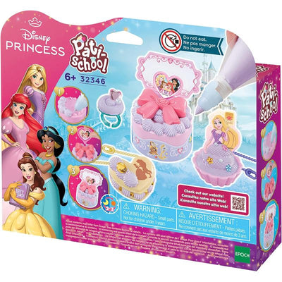 Disney Princess Pati-School Creations Kit by Epoch featuring decorated cupcake molds and instructions for creative activities.