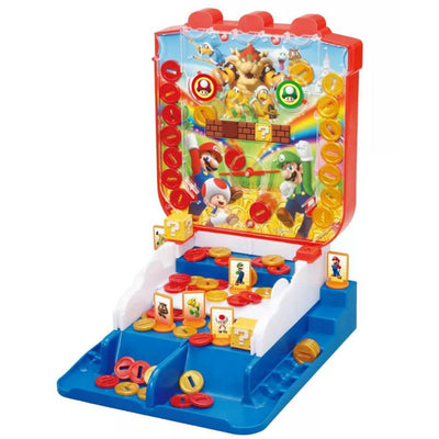 Epoch - Super Mario Lucky Coin Game featuring colorful coins, Mario and friends, and interactive gameplay elements.