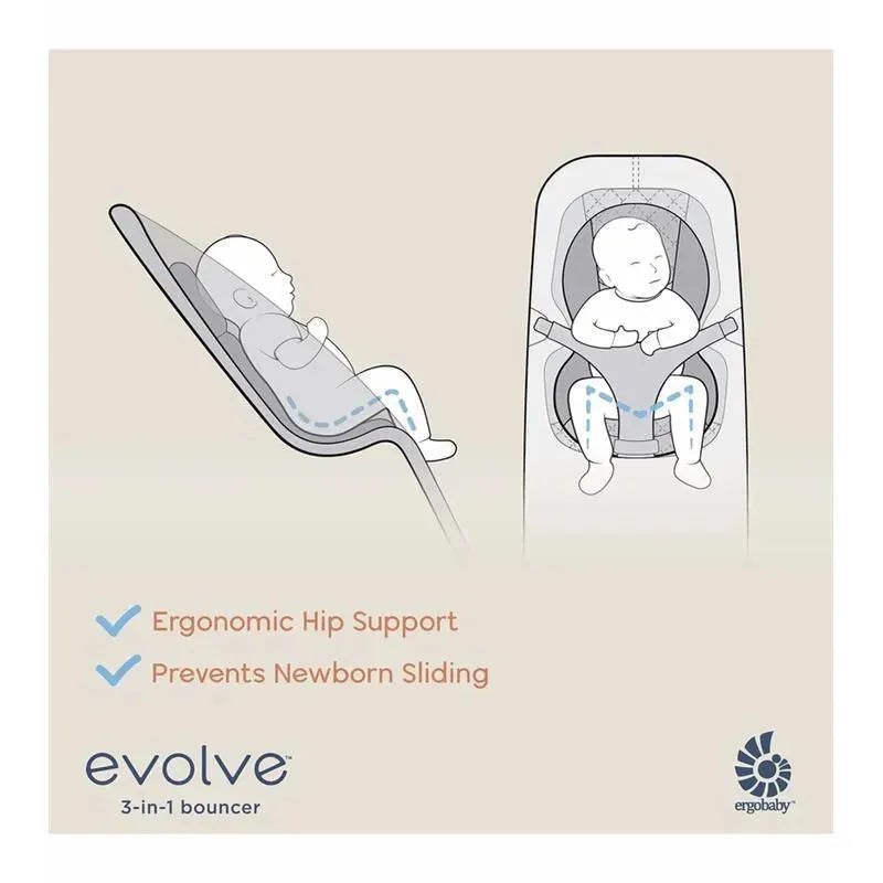 Ergobaby - 3-in-1 Evolve Bouncer, Charcoal Grey Image 3