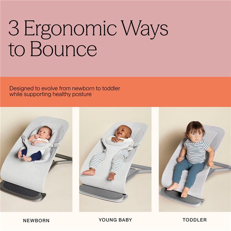 Ergobaby Evolve 3-in-1 Bouncer Seat for Babies & Toddlers, Charcoal Grey Image 6