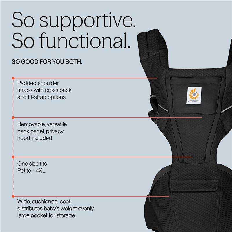 Ergobaby Alta Hip Seat Baby Carrier for Babies & Toddlers, Graphite Grey Image 3