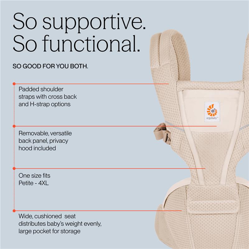 Ergobaby Alta Hip Seat Baby Carrier for Babies & Toddlers, Natural Beige Image 3
