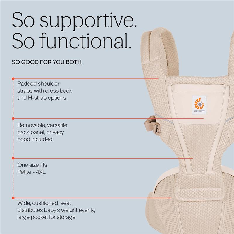 Ergobaby Alta Hip Seat Baby Carrier for Babies & Toddlers, Camel Brown Image 5