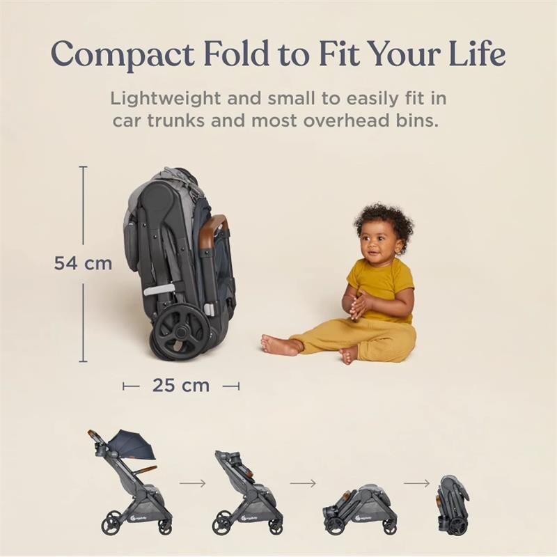 Ergobaby Metro+ Deluxe Compact Baby Stroller, London Grey Image 4