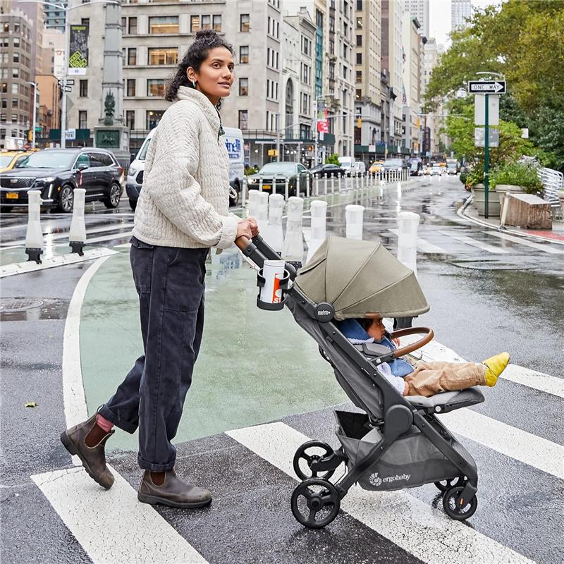 Ergobaby Metro+ Deluxe Compact Baby Stroller, London Grey Image 6