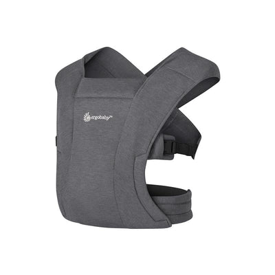 Ergobaby Embrace Newborn Baby Carrier in Heather Grey, featuring adjustable straps and a secure buckle design.