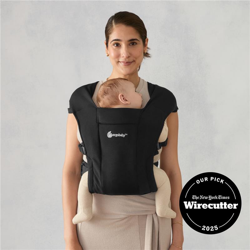 Ergobaby Embrace Newborn Baby Carrier, Pure Black Image 3