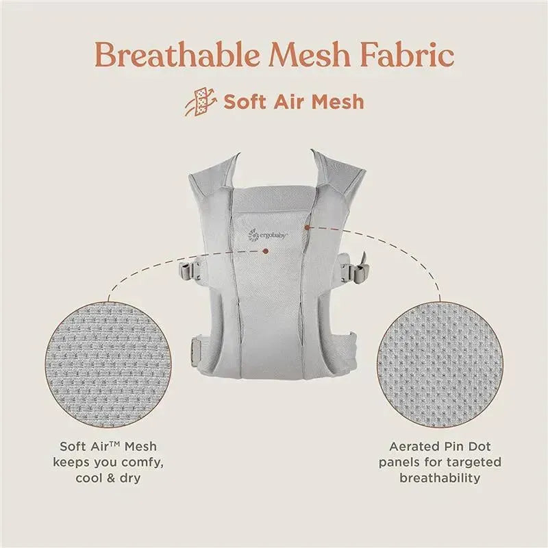 Ergobaby - Embrace Baby Carriersoft Air Mesh, Washed Black Image 3