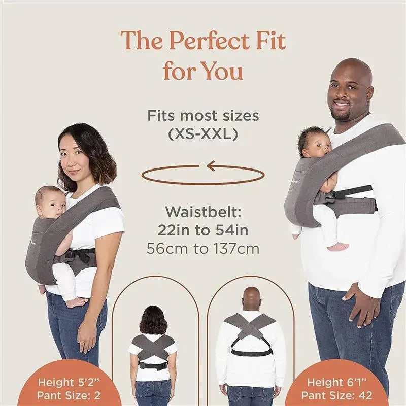 Ergobaby - Embrace Baby Carriersoft Air Mesh, Washed Black Image 5