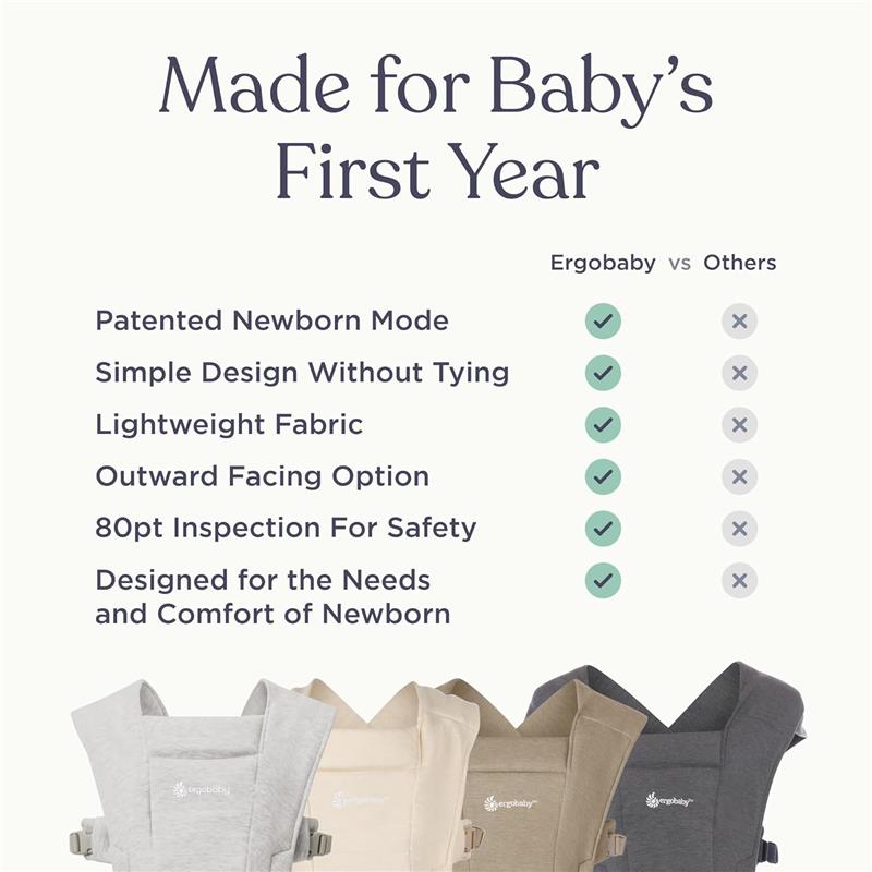 Ergobaby Embrace Newborn Baby Carrier, Canyon Clay Image 3
