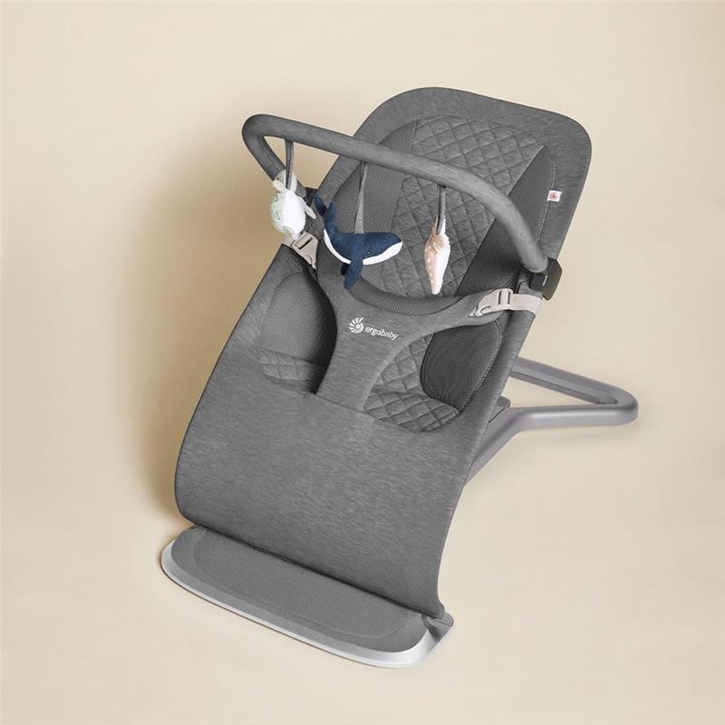 Ergobaby - Evolve 3-in-1 Bouncer Toy Bar Accessory, Ocean Wonders Charcoal Grey Image 3
