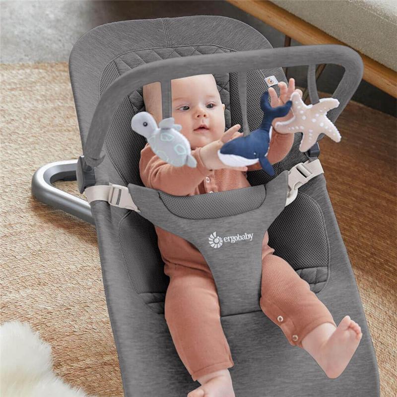 Ergobaby - Evolve 3-in-1 Bouncer Toy Bar Accessory, Ocean Wonders Charcoal Grey Image 4