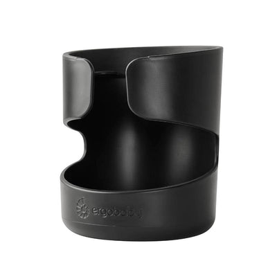 Ergobaby Metro 3 cupholder, a black plastic accessory designed to hold drinks securely.