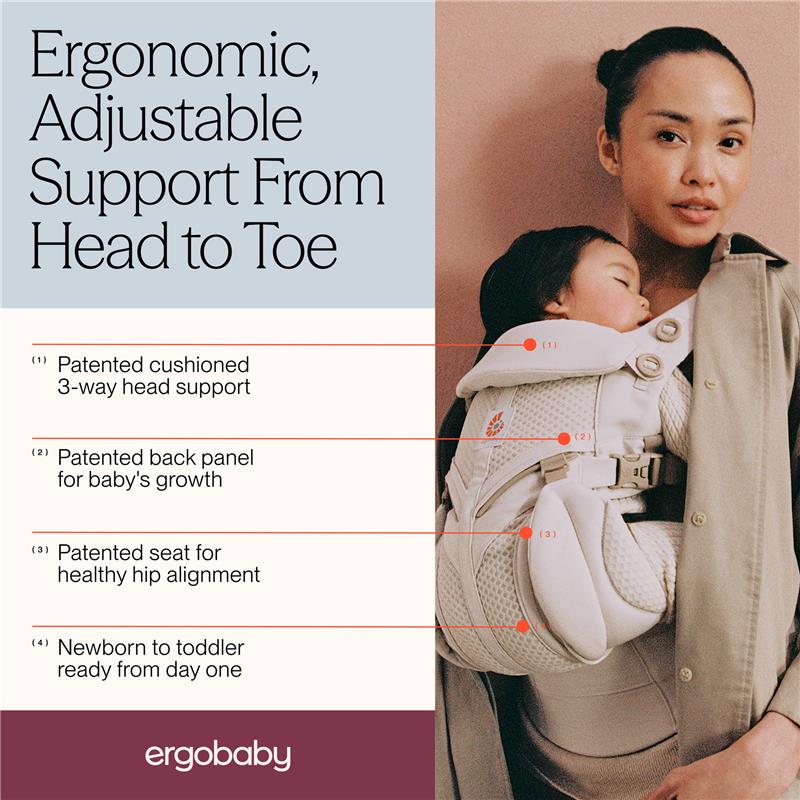 Ergobaby Omni Classic Baby Carrier for Newborn to Toddlers, Natural Beige Image 4