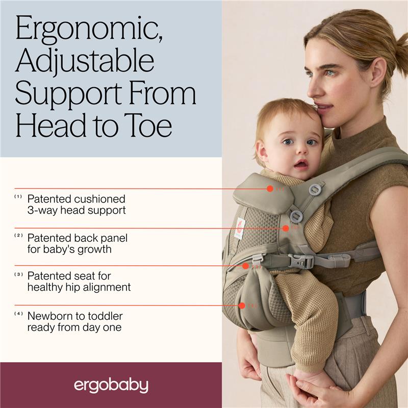 Ergobaby Omni Classic Baby Carrier for Newborn to Toddlers, Soft Olive Image 4
