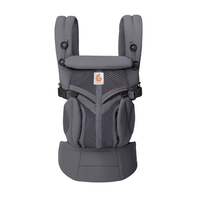 Ergobaby Omni Classic Baby Carrier in gray, designed for newborns to toddlers, featuring padded straps and mesh panels.
