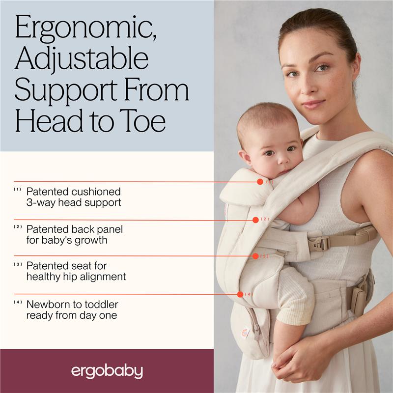 Ergobaby Omni Deluxe Baby Carrier for Newborn to Toddlers, Natural Linen Image 4