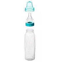 Evenflo Feeding 3Pk Classic Clear Plastic Bottles in 8 oz size, featuring a clear design and turquoise cap assembly.